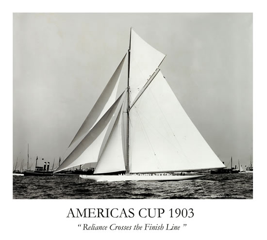 Americas Cup 1903 Reliance Crosses the Finish Print# 6001A