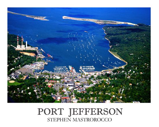 Port Jefferson I Aerial Portrait Print# 6501