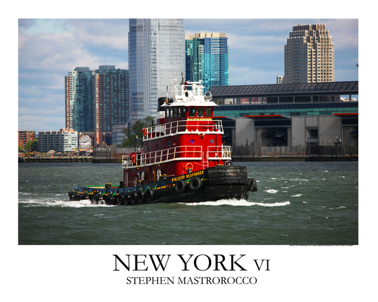 NYC red  Tugboat Print# 7909